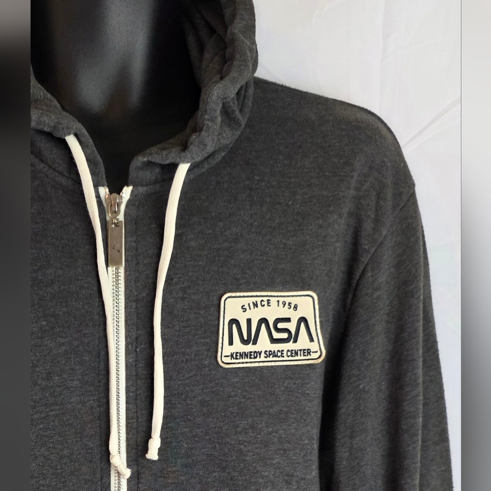 Techstyles NASA Men's Gray Zip-Up Hoodie Size XL BG2852 - Picture 3 of 11